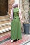Button Detailed Dress Henna Green - 4