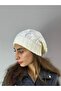 White Knitted Women's Beanie - 4