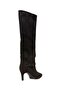 Women's Heeled Boots with Side Buckle Detail Black - 4