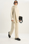 Women's Cream Soft Textured Comfortable Cut Knitwear Set 2480 60283755 - 4