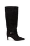 Women's Heeled Boots with Side Buckle Detail Black