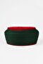Prayer Shawl - Green Fabric - Burgundy Cap - Round Wrap - Nâli Sharif - 5 Meters - 2
