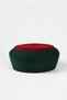 Prayer Headscarf - Green Fabric - Burgundy Cap - Round Wrap - Nâli Şerif - 7 Meters - 4