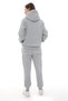 Women's Gray Hooded Kangaroo Pocket Fleece-Lined 3 Thread Winter Fleece Lined Casual Tracksuit Set - 7
