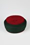 Prayer Shawl - Green Fabric - Burgundy Cap - Round Wrap - Nâli Sharif - 5 Meters