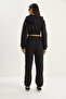 Black Hooded Waist-Slit Cardigan Loose Pants Three-Thread Raster Bottom-Top Set 4051 60283774 - 6