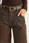 Women's Brown Pocket Detailed Belted Baggy Denim Trousers 5288 60283781 - 5