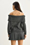 Women's Anthracite Madonna Collar Basic Knitwear Sweater 60283777 - 7