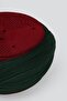 Prayer Shawl - Green Fabric - Burgundy Cap - Cross Wrap - Nâli Şerif - 5 Meters - 2