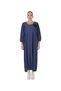 Plus Size Floral Motif Ruffle Detail Slim Denim Loose Long Women's Dress