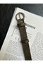 Illume Round Patterned Suede Women's Silver Buckle Belt Jacket Belt Dress Belt Trouser Belt - 3