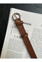 Illume Round Patterned Suede Women's Silver Buckle Belt Jacket Belt Dress Belt Trouser Belt - 3