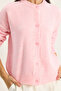 Women's Pink Crew Neck Basic Knitwear Cardigan 60283776 - 5