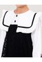 Girl's Dress with Lace Collar Detail - 5