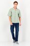 Men Regular Fit Chambray Short Sleeves Casual Shirt, Sage Green - 4
