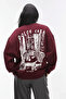 Unisex Oversize Sweatshirt Dolce Casa Printed Claret Red – Crew Neck, 3 Thread Ribs