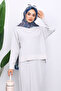 Ecru Shirt Collar Knitwear Skirt Set - 3