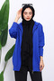 Cobalt Blue Double Pocket Zippered Knitwear Cardigan - 3