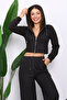 Anthracite Hooded Cardigan and Pants Thessaloniki Set - 3