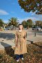 Women's Mink Button Detailed Trench Coat New-18 - 2