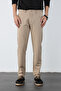Hidden Waist Elastic Flexible Fabric Slim Fit Pants