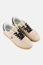 Women Brand Logo Lace Up Casual Shoes, Tan - 2