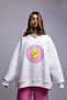 Women's Oversized Sweatshirt Dress Cute Duck Printed White – Crew Neck, 3 Thread Ş Fleece-Lined Fleece