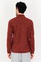 Men Mock Neck Long Sleeve Half Zip Sweater, Brown - 3