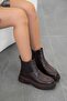 Adda Genuine Leather Elastic Women's Boots Brown
