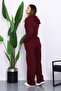 Plum Hooded Cardigan with Pants Thessaloniki Set - 4