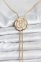 Brass Gold Color Rose Model Elevator Women's Necklace