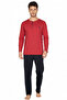 Men's Long Sleeve Round Button Collar Home Wear Bottom Top Set Vr.A10.N01.Y01.D10 - 5