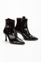 Women's Genuine Leather-Look Side Buckled Pointed Toe Boots - 2