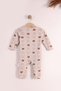 Brown Cat Zippered Boys' Jumpsuit Combed Cotton 100% Cotton Newborn Set of 3 Sleep Suits 3 Months 6 Months 9 Months - 4