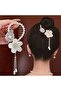 White Flower Pearl Bun Hairpin - 2