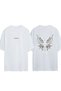 Ghost Butterfly Design Printed White Oversized T-Shirt