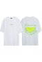 Lime Design Printed White Oversized T-Shirt