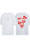 Amor Design Printed White Oversized T-Shirt