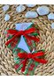 New Year's Themed Red and Green Colored Two-Piece Handmade Ribbon Buckle for Children and Adults - 7
