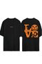 Love Halloween Design Printed Black Oversized t Shirt