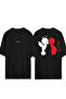 Angeldevil Design Printed Black Oversized t Shirt