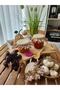 Brown Gingham Canning Jar Lid Cover with Pompom (6 Pieces) - 5