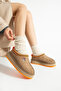 Valentine Suede Fur-Lined Colorful Sole Tazz Slippers - 6