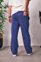 Men's Baggy Fit Green 3 Thread Fleece-Lined Navy Blue Sweatpants Ke-7031 - 6