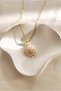 Gold Color Stainless Tarnish Free Zircon Stone Steel Sunflower Necklace - 2