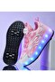 Kids Four Wheel Roller Shoes Rechargeable LED Flash Light Sneaker Skate Heelys Shoes - 4