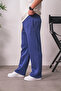 Men's Baggy Fit Green 3 Thread Fleece-Lined Navy Blue Sweatpants Ke-7031 - 2