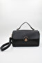 Women's Black Magnetic Closure Zipper Inner Pocket Lined Crossbody Hand and Shoulder Bag - 2