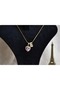 Letter Steel Zircon Stone Heart Necklace - 4