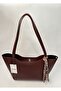 Elena Burgundy Matte Women's Shoulder Bag with Zip Detail - 2